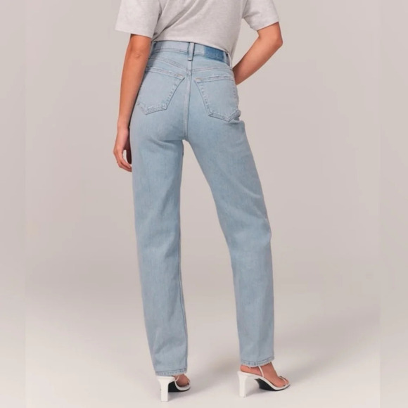 Abercrombie & Fitch Cross Waist The Dad High Rise Jeans Curve Love 0 - Picture 2 of 16